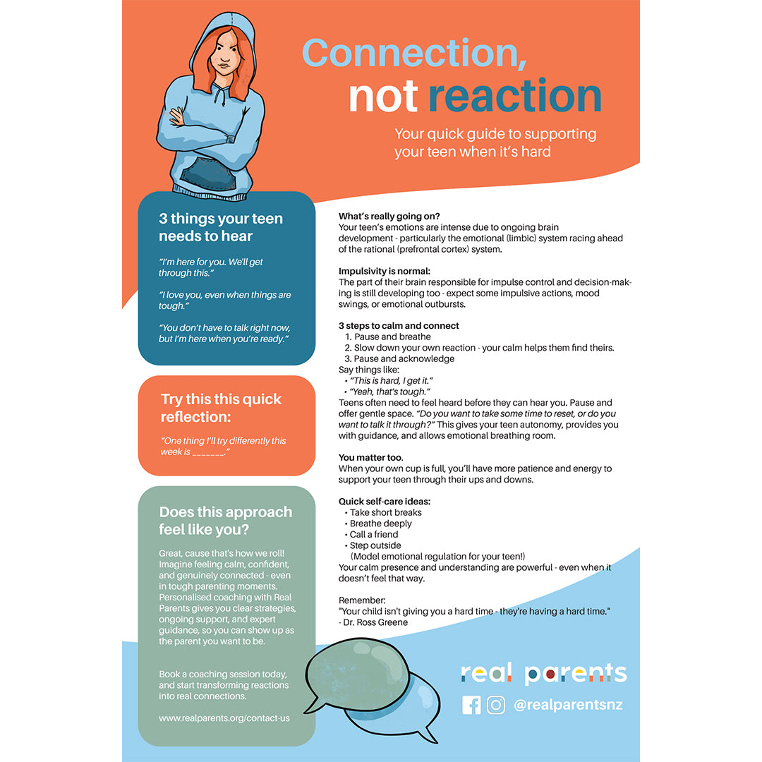 Connection, Not Reaction (supporting teen emotions)