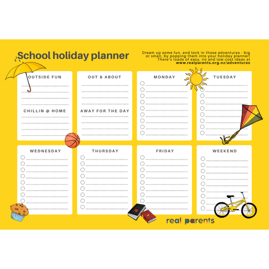 School Holiday Planner - FREE PDF