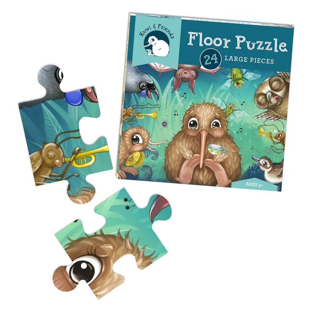 Kuwi the Kiwi - Kuwi's Rowdy Crowd Floor Puzzle