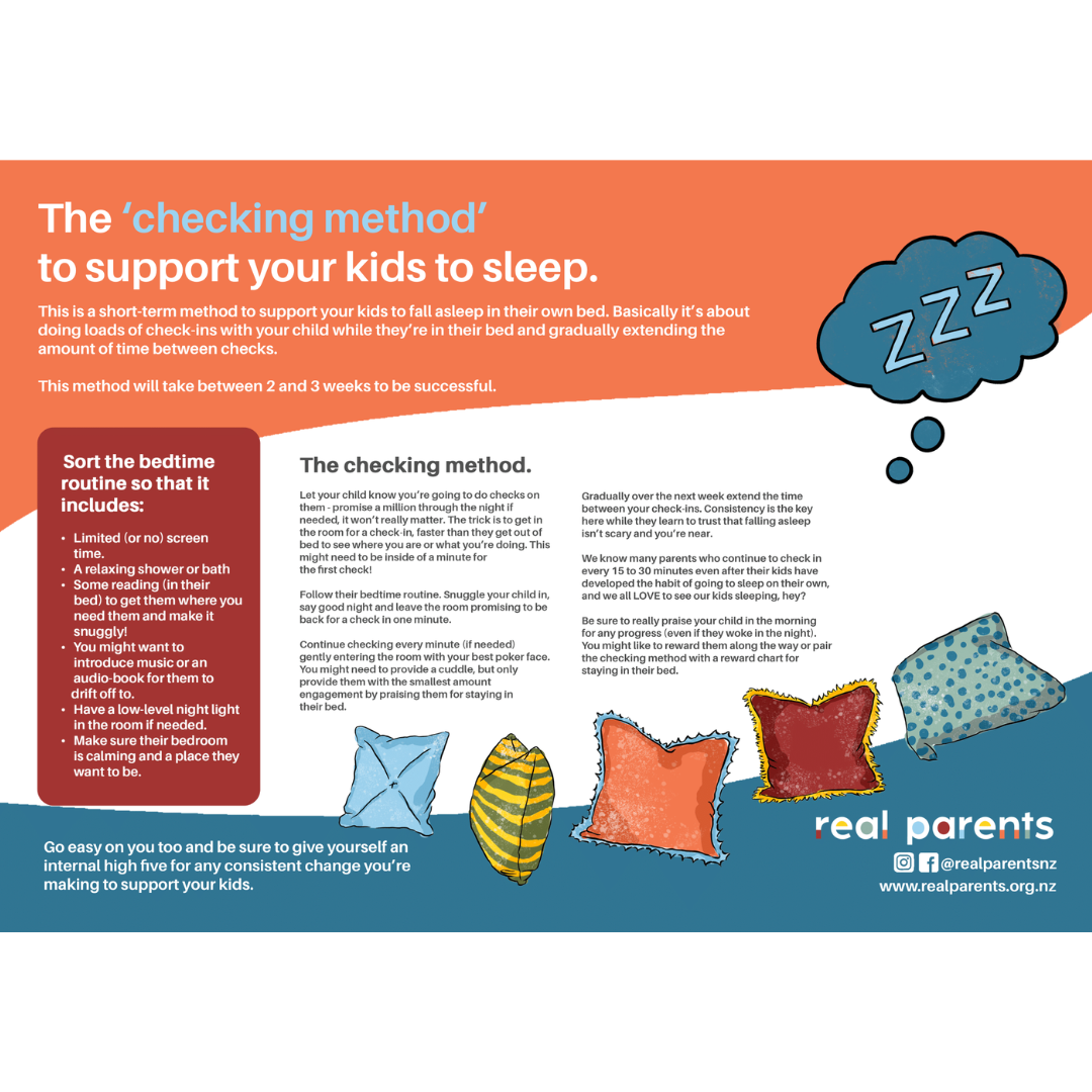 T Checking Method Sleep training - the checking method handout – Real Parents shop