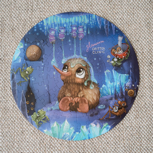 Kuwi the Kiwi - Glowworm Glitter Critter Round Puzzle