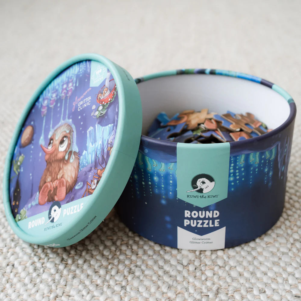 Kuwi the Kiwi - Glowworm Glitter Critter Round Puzzle