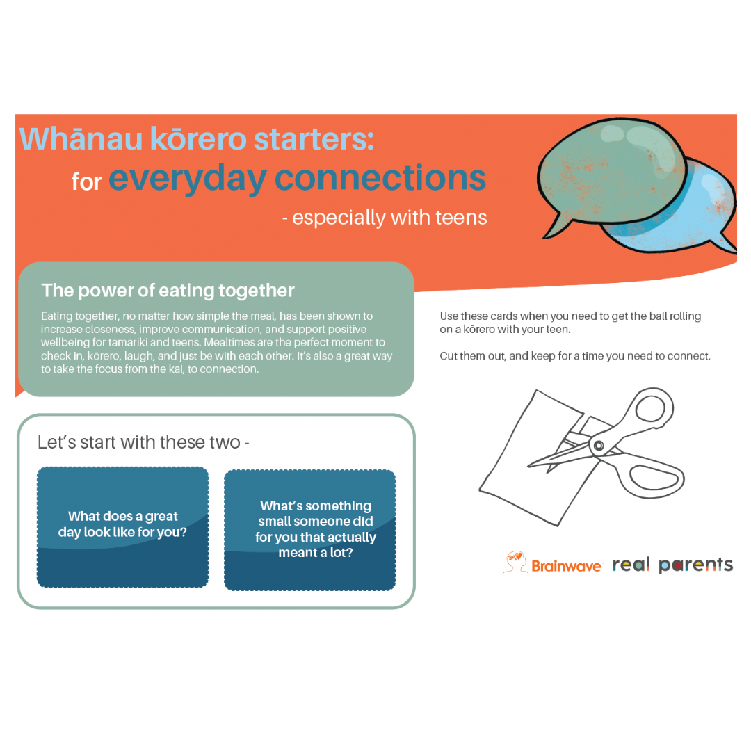 Whānau kōrero starters: for everyday connections